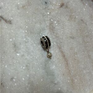 Beveled Pearl Dangle Pandora Charm - Retired